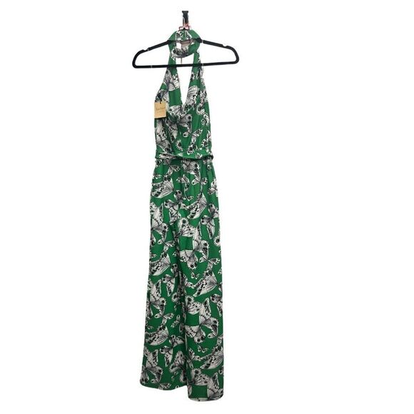 Smak Parlour Green Butterfly Print Glamour Goddess Jumpsuit - Picture 4 of 12